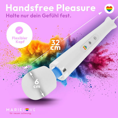 Magic Wand Massagestab mit Kabel & App-Steuerung, 20 Modi, Weiss