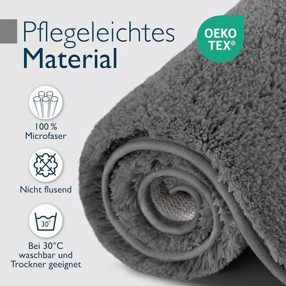 Rutschfeste Badematte, Fussbodenheizung geeignet, 70 x 120 cm, 70 x 120 cm Anthrazit