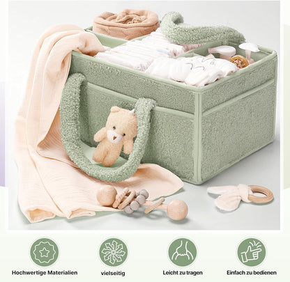 Baby-Windel-Caddy Organizer für Wickeltisch, Grün