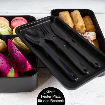 2er Bento Box Set, 2er Pack Schwarz