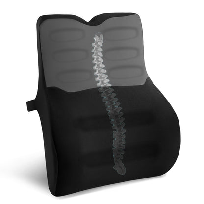 Ergonomisches Lendenwirbelkissen für Auto & Büro, Schwarz