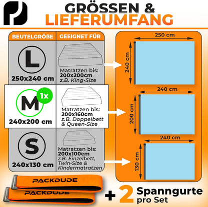 Vakuumbeutel für Matratzen bis 200 x 160 cm, Matratze Medium (bis 200x160cm)