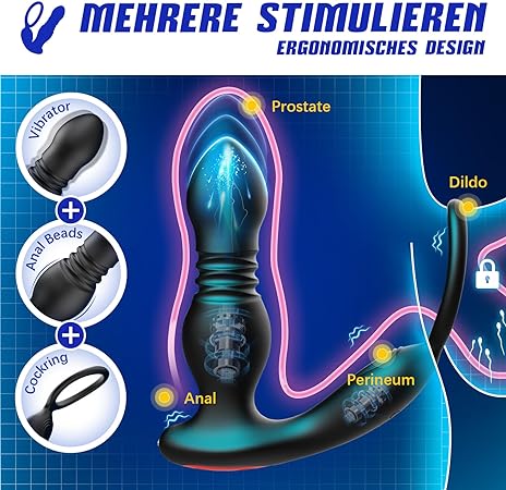Anal Vibrator mit Penisring