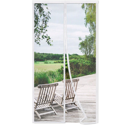Magnet Fliegengitter Tür 160x200cm, Insektenschutz ohne Bohren, Weiss 160x200cm