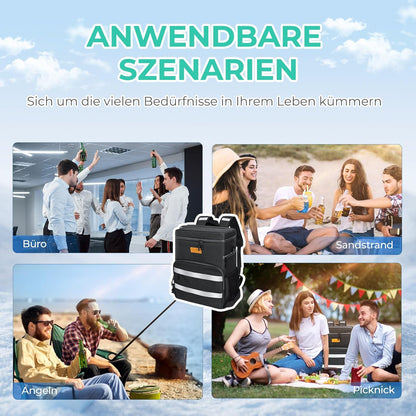 Faltbare Kühltasche für Picknick & Camping, Schwarz