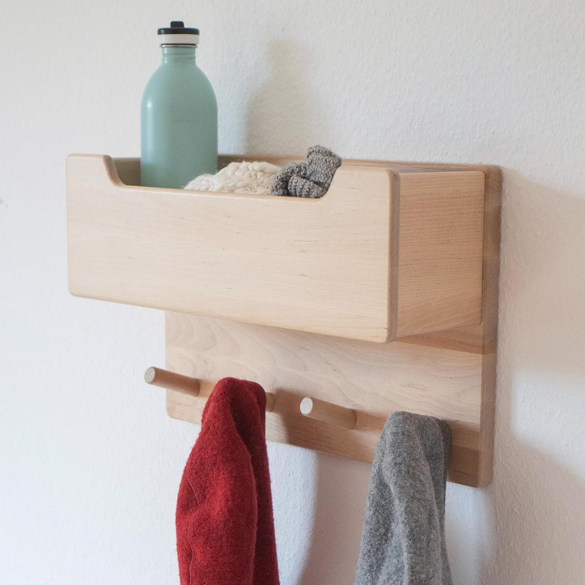 Kindergarderobe mit Kleiderhaken, Klein (ohne Sichtfenster) Weiß Lackiert