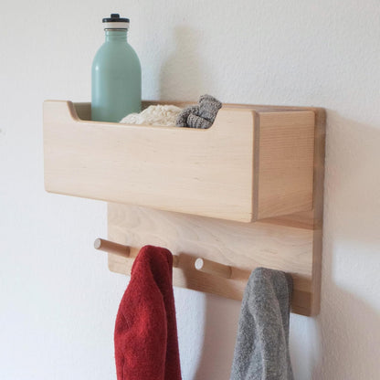 Kindergarderobe mit Kleiderhaken, Klein (ohne Sichtfenster) Weiß Lackiert