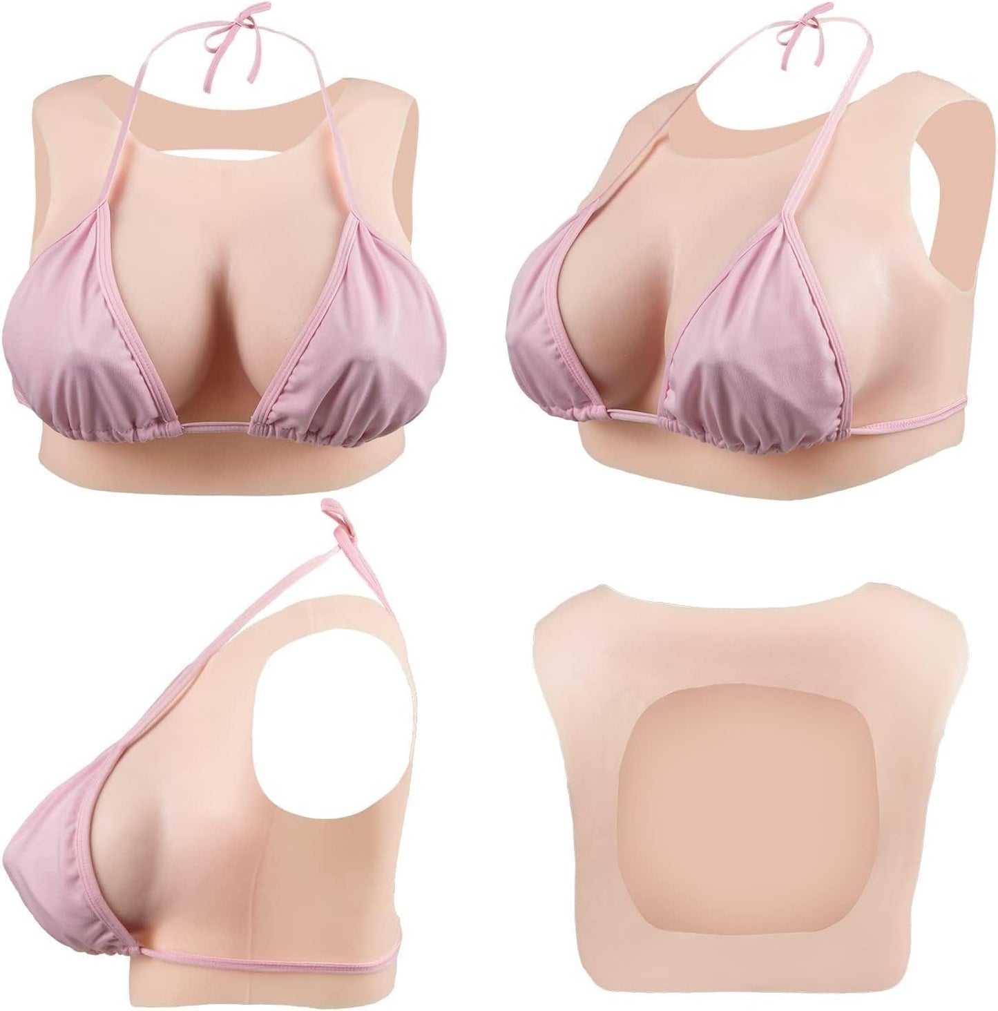 Silikon Brustplatten für Crossdresser, G Cup, Plusgrösse-G cup-Flüssig Silikon Füllung Elfenbeinweiss