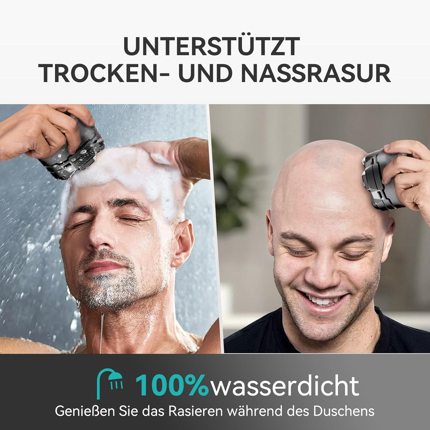 Wasserdichter Glatzenrasierer KGTJ41, Grau