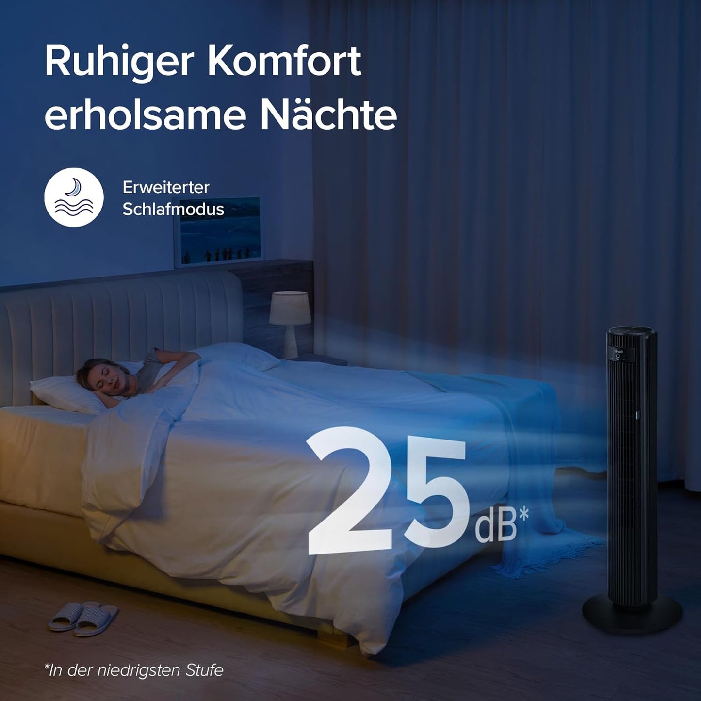 Smart Turmventilator, Schwarz