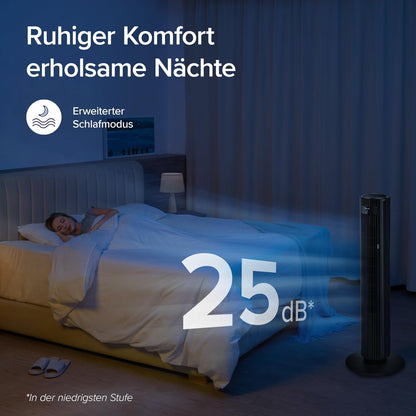 Smart Turmventilator, Schwarz