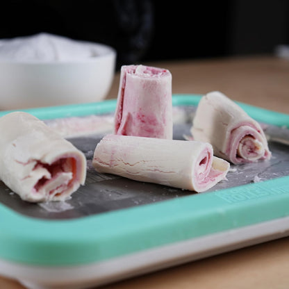 Ice Cream Rolls Maker mit Edelstahlplatte, Rosa