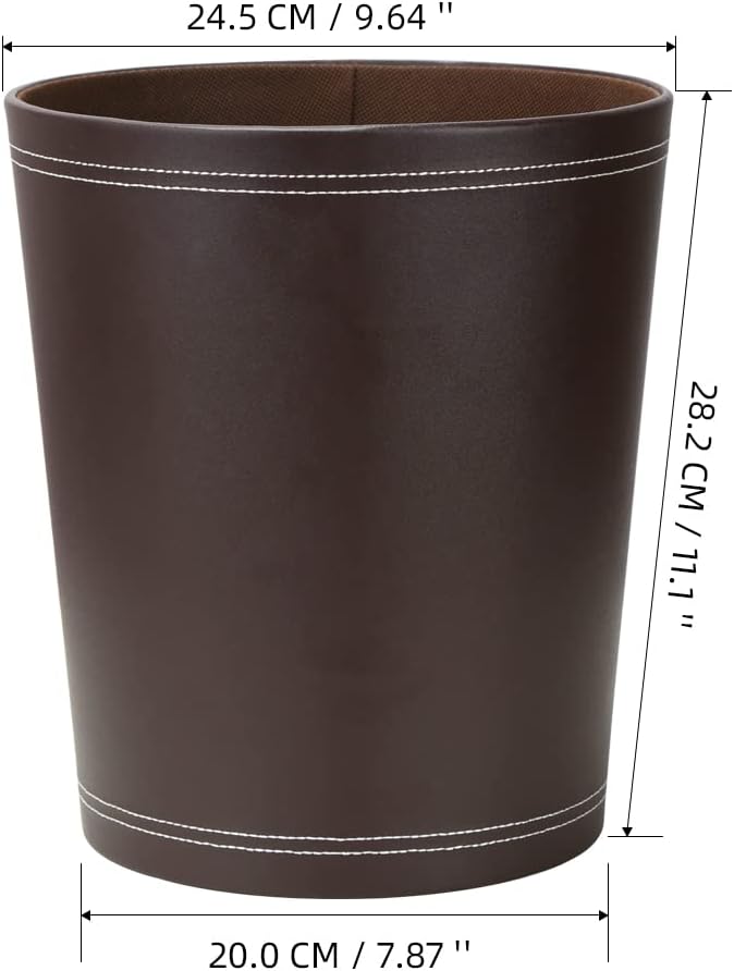 Klassischer Leder-Papierkorb, Braun