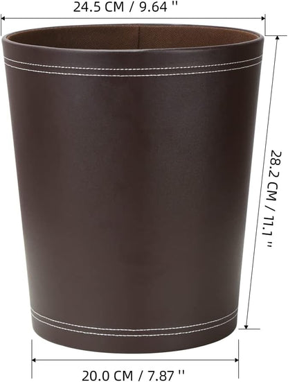 Klassischer Leder-Papierkorb, Braun