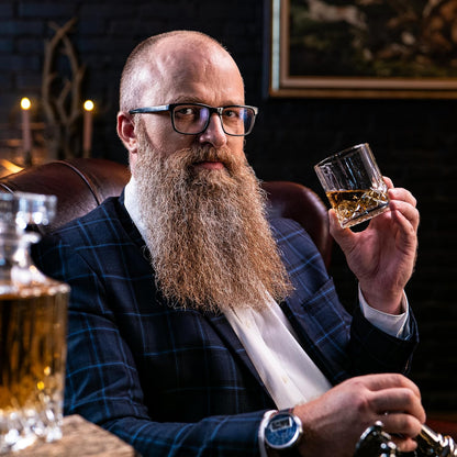 Whiskey Karaffe Geschenkset mit Gläser & Steinen, 4 Gläser