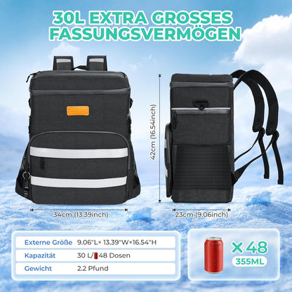 Faltbare Kühltasche für Picknick & Camping, Schwarz