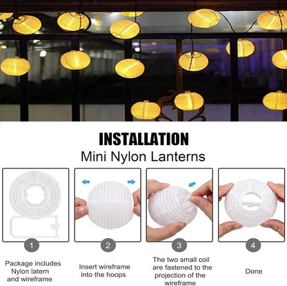 Solar-Lichterkette Lampions, 50 LED