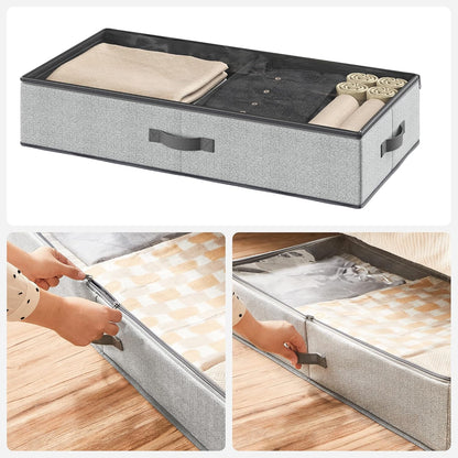 2-teiliges Unterbettkommode-Set RUB002G01 mit Trennwand, 82 x 40 x 15 cm, 2