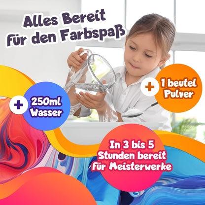 Wasser-Marmorierfarben-Set für Kinder, A4