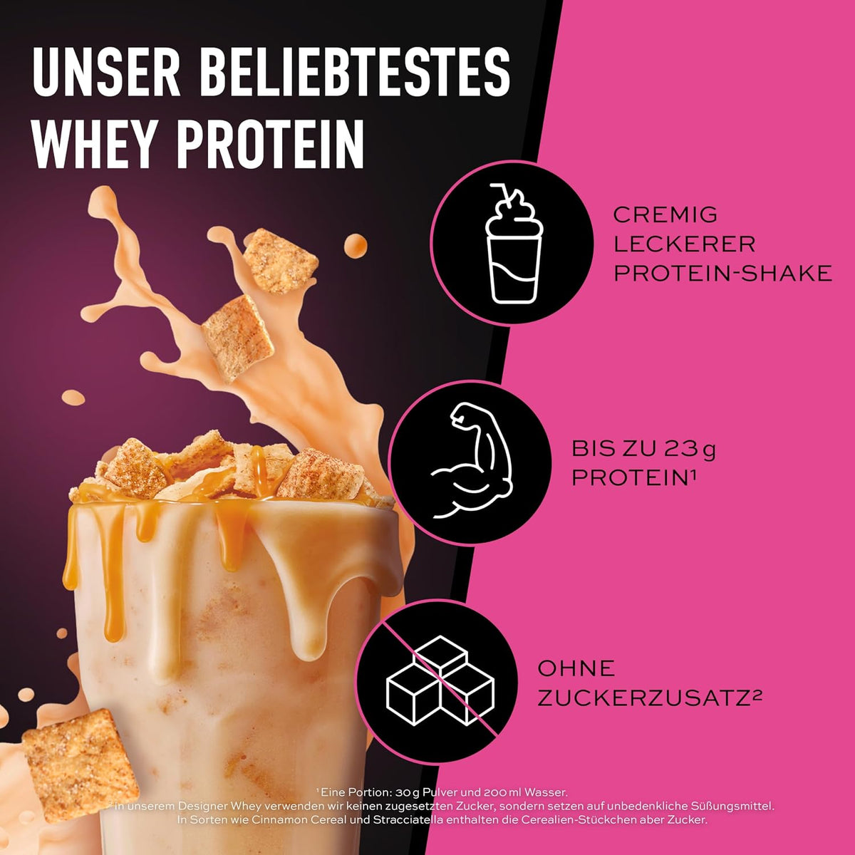 Designer Whey Protein, Cinnamon Cereal 908 g (Paquete de 1)