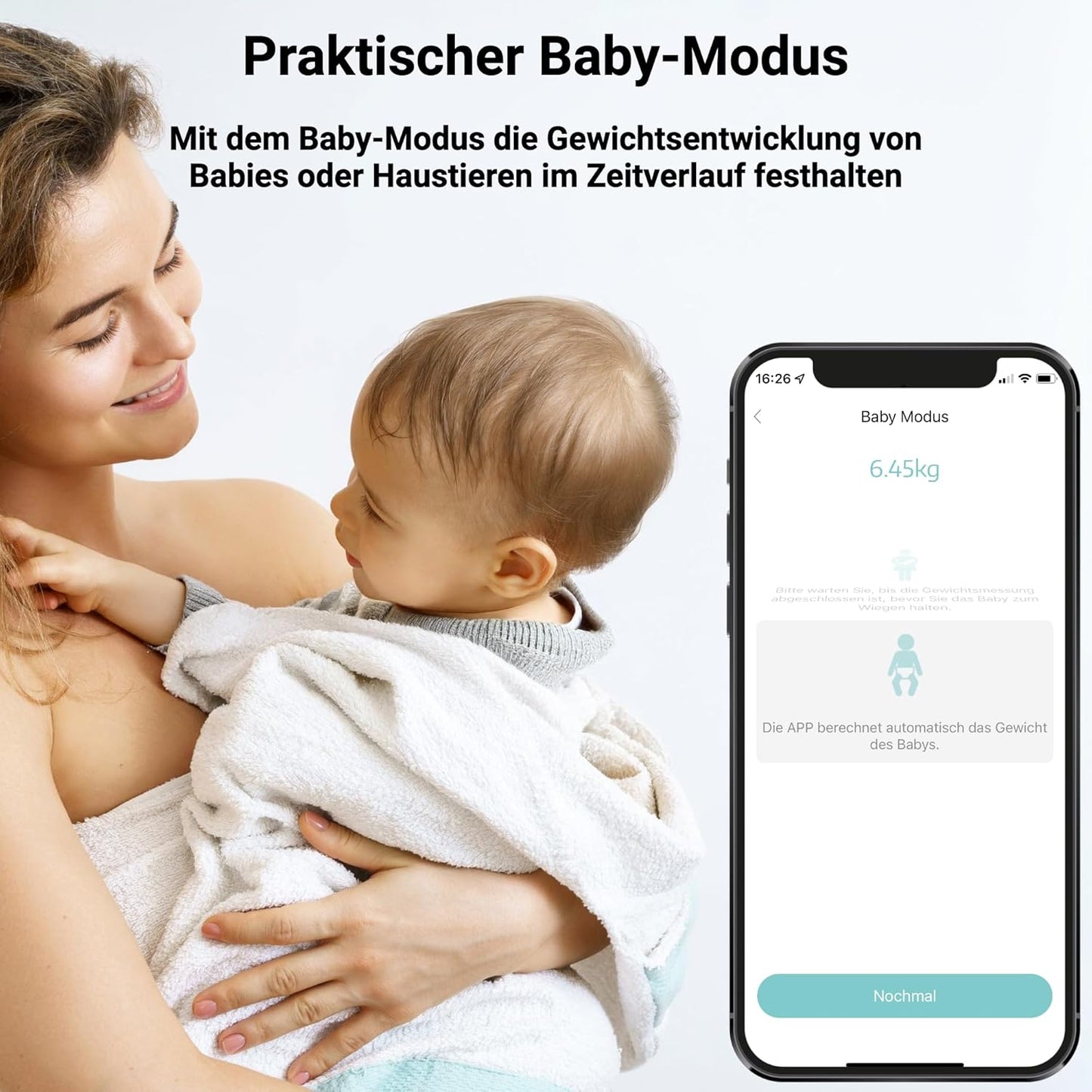 Digitale Körperfettwaage mit App-Funktion, Dunkelblau