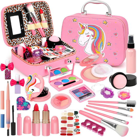 Abwaschbares Kinderschminke-Set in Schminkkoffer, Rosa