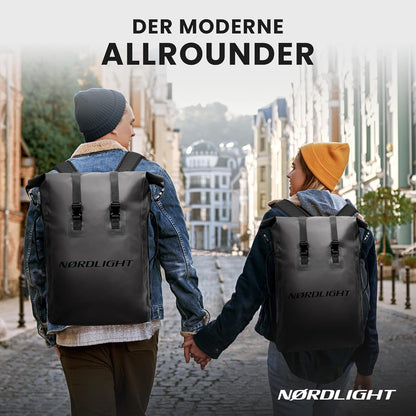 Wasserdichter Rucksack, Nachtschwarz 35 L