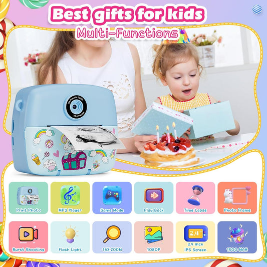 Sofortbildkamera für Kinder, Blau