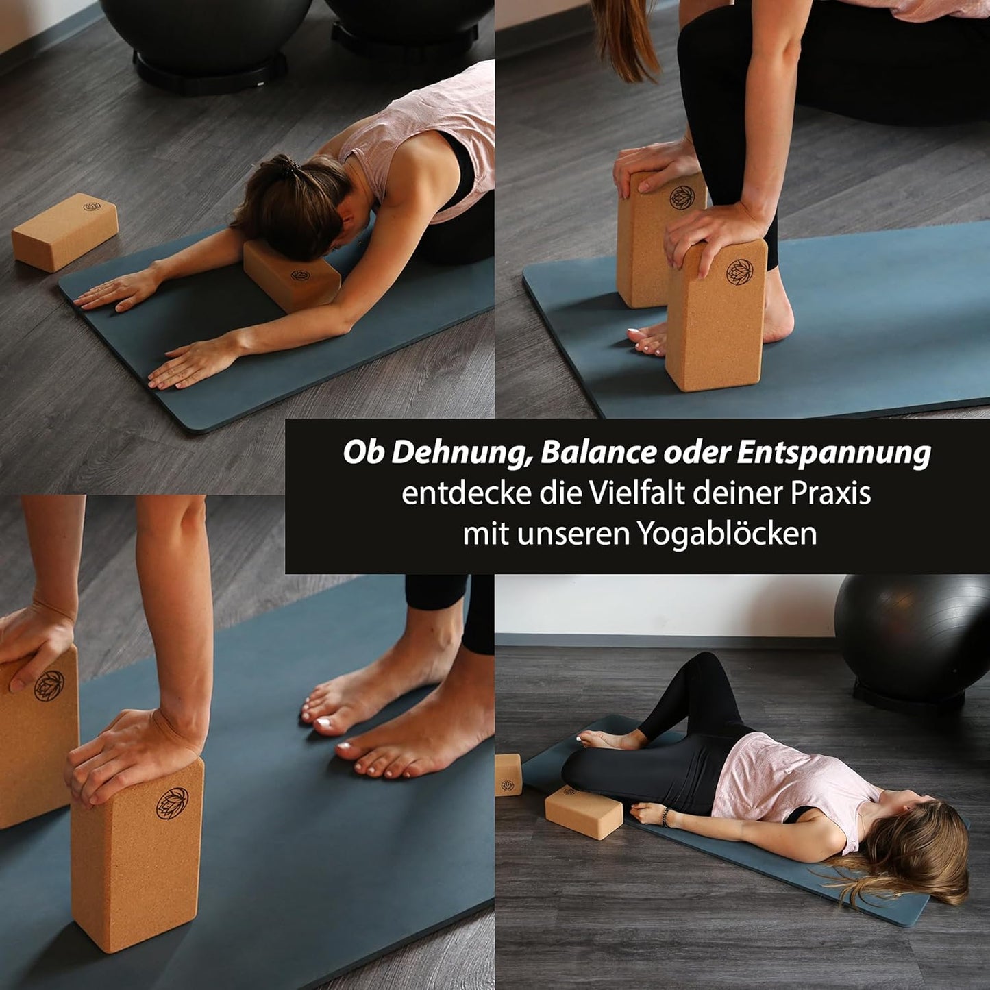 2er Set Yogablöcke, 2 Stück ; Braun