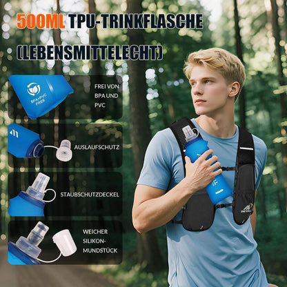 Laufweste mit Trinksystem, schwarz mit soft flask