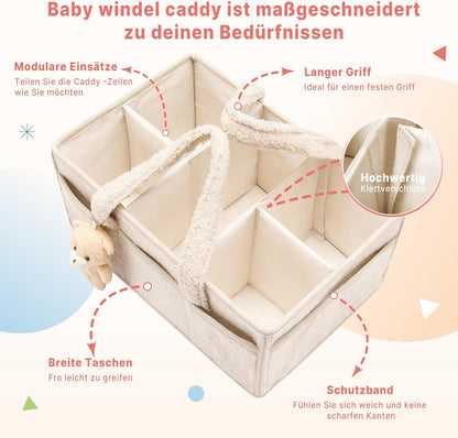 Wickeltaschen-Organizer für Wickeltisch, Weiß