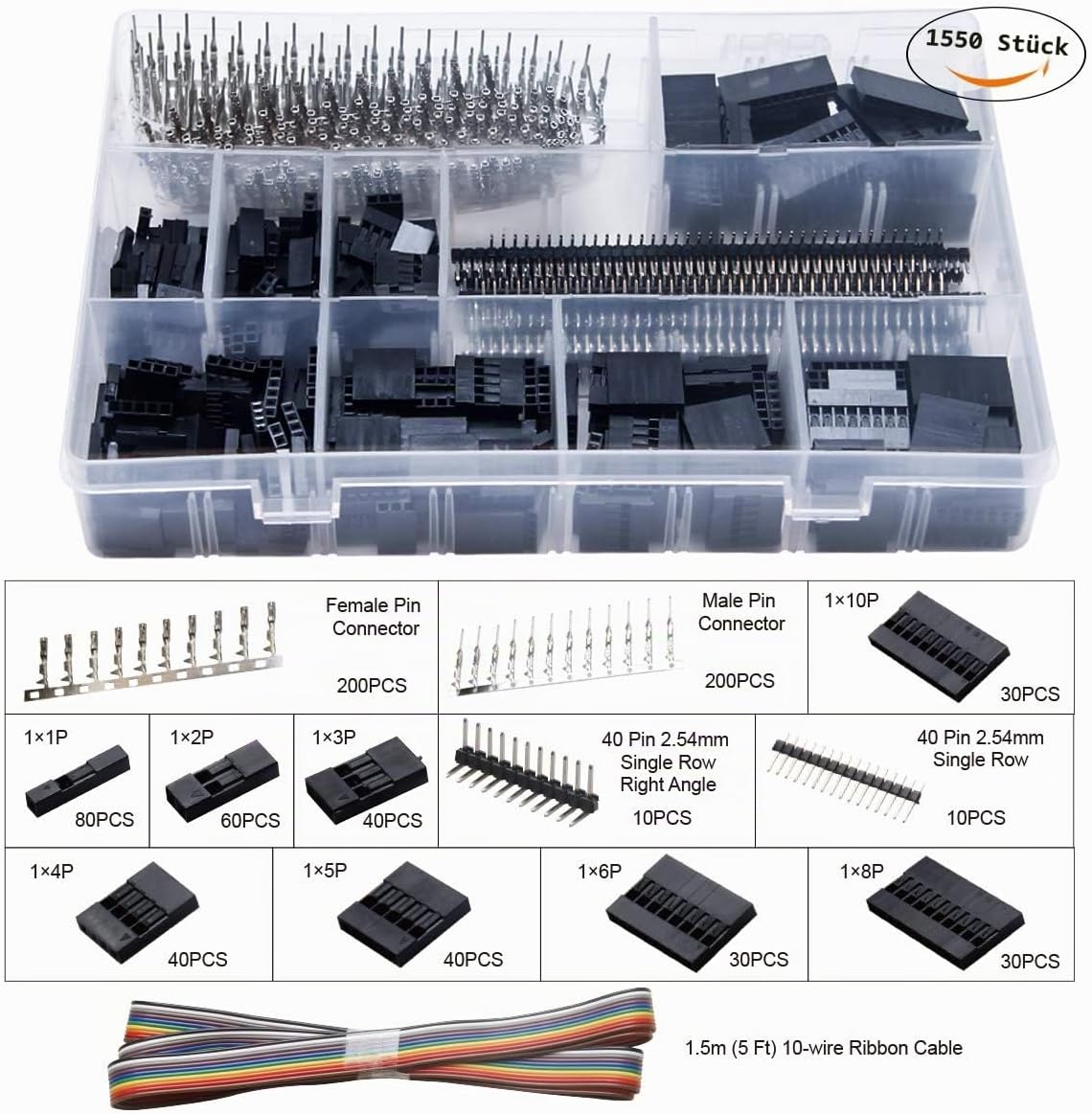 Crimpzangen mit Steckverbindern, 0.1-1 mm² Set