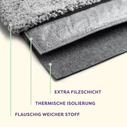 Selbstheizende Katzendecke mit rutschfester Unterseite, Grau