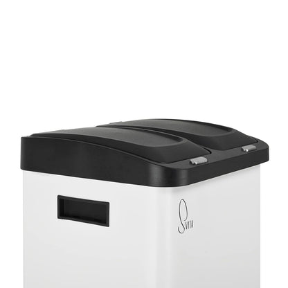 Treteimer mit Mülltrennsystem, Weiss