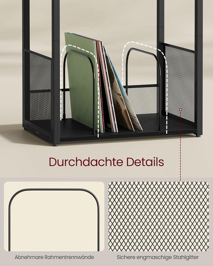 Regal für Plattenspieler und Schallplatten, Ebenholzschwarz Standardversion