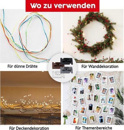 20 Stk. Klebehaken mit Montagekleber-Set, 20 Stk.+30ml Kleber Transparent