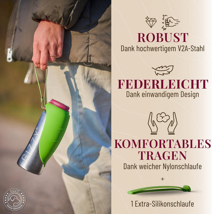 Trinkflasche für Hunde für unterwegs, Apfelgrün 800 ml