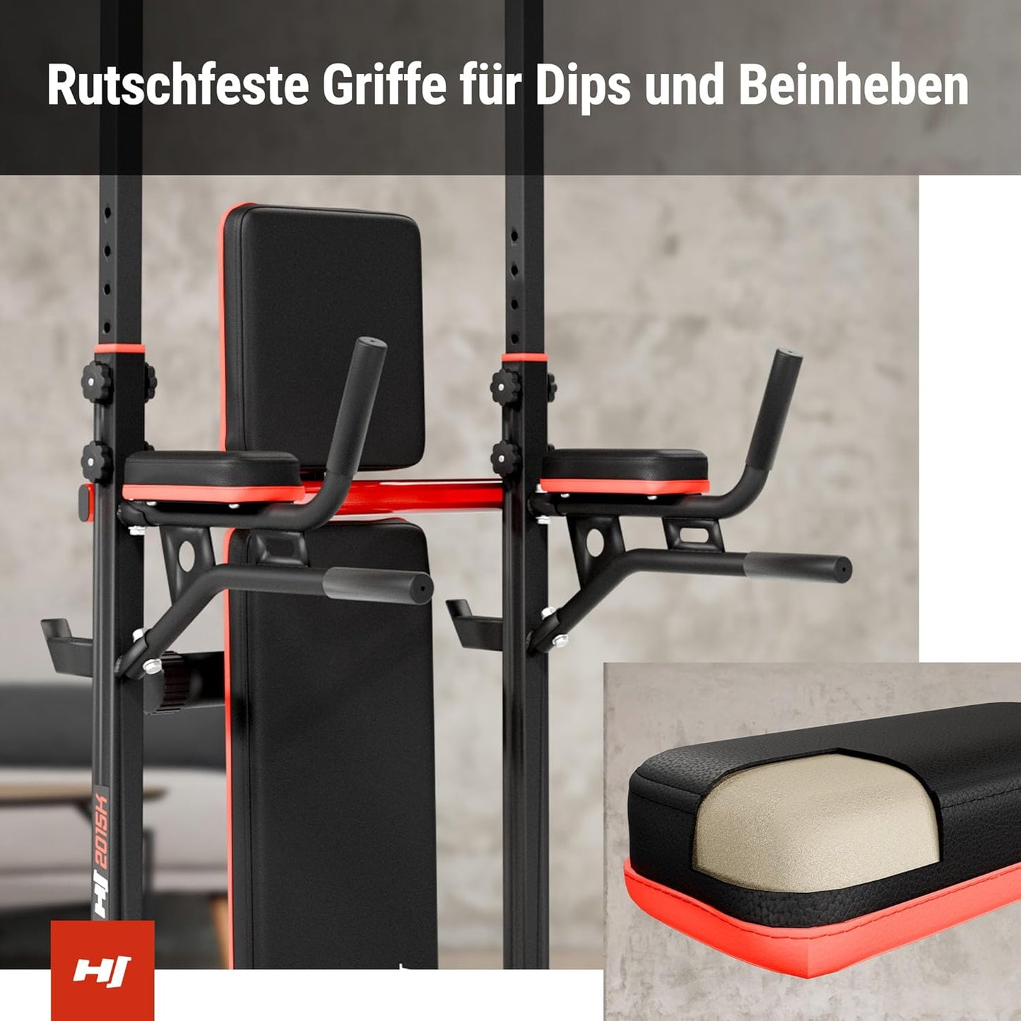Power Tower mit Hantelbank & Dip-Station