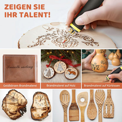 Pyrographie-Set mit LCD-Display und 21 Spitzen, Doppel-pyrographie-stifte