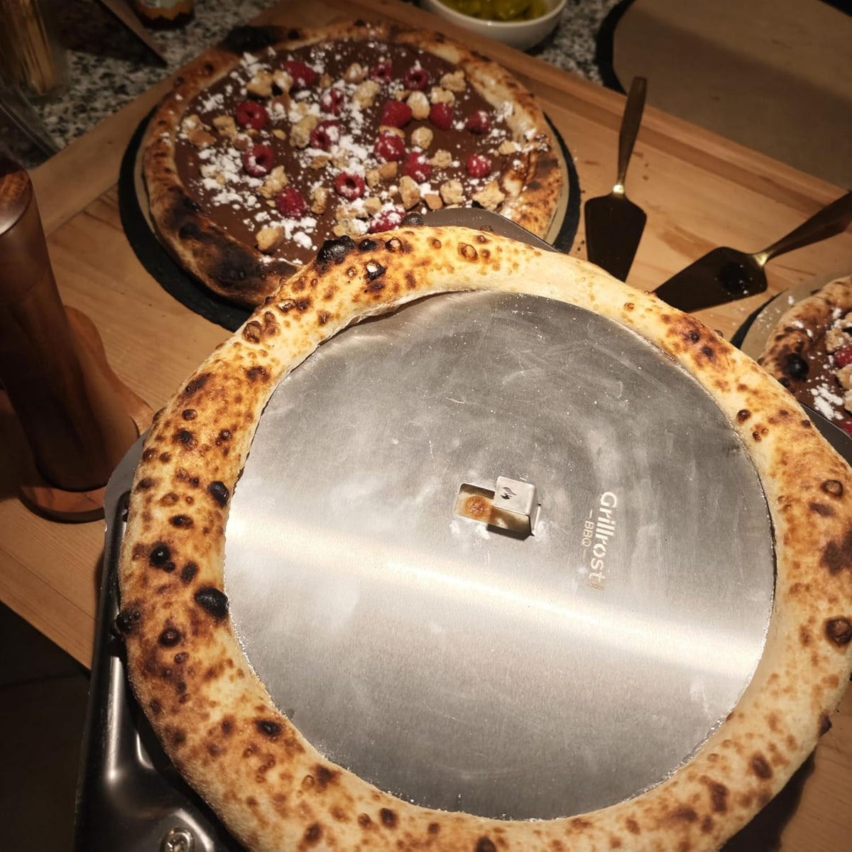 Edelstahl Backplatte für Pizza Blind Bake