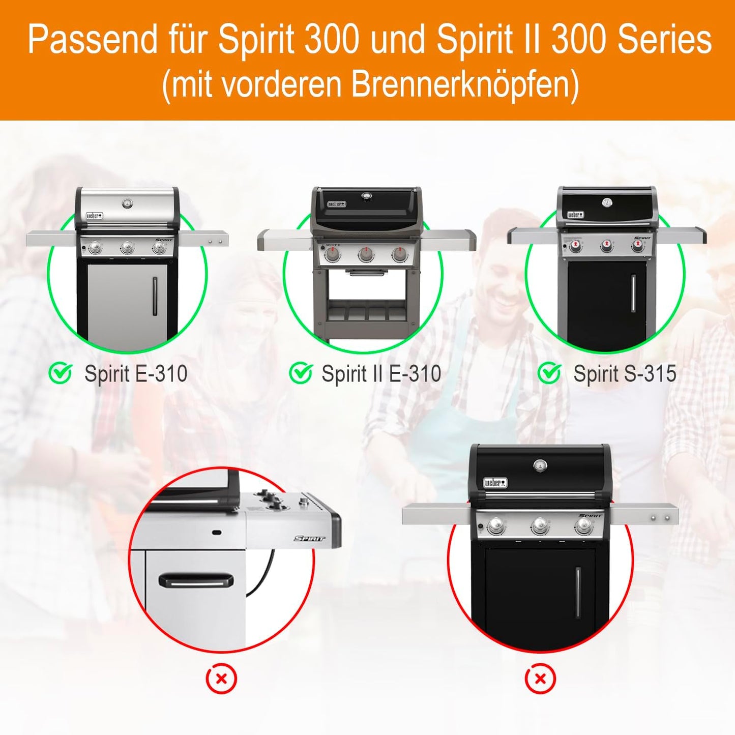 Edelstahl Flavorizer Bars für Weber Spirit 300 Serie, 7636-5SS