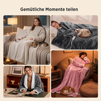 Heizdecke mit Ärmeln, Grau