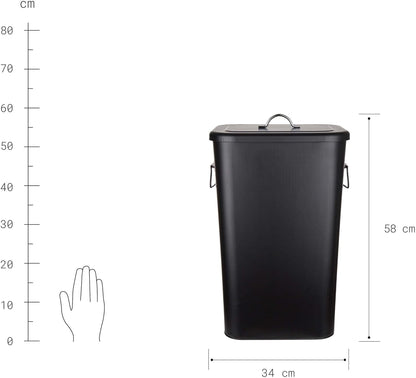 Universaltonne Binster mit Deckel und Griffen, Schwarz