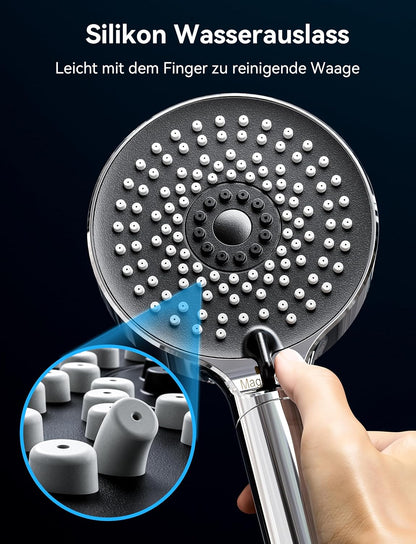 Duschkopf mit Filter, 20-Lagen-Filtration, Schwarz Duschkopf