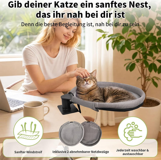 Katzenbett für Schreibtisch, 360° drehbar, Style C