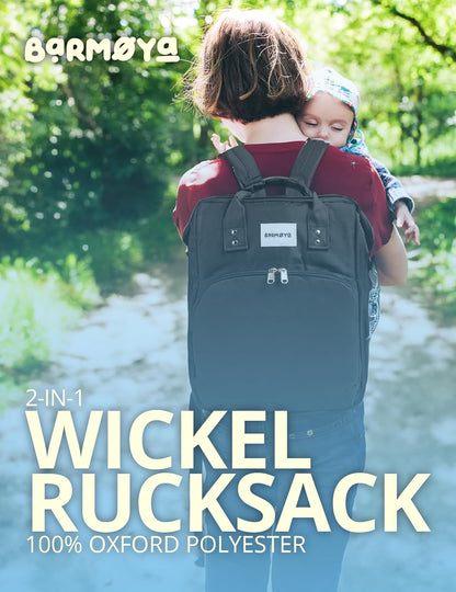 2-in-1 Wickelrucksack mit Wickelablage, Rosa