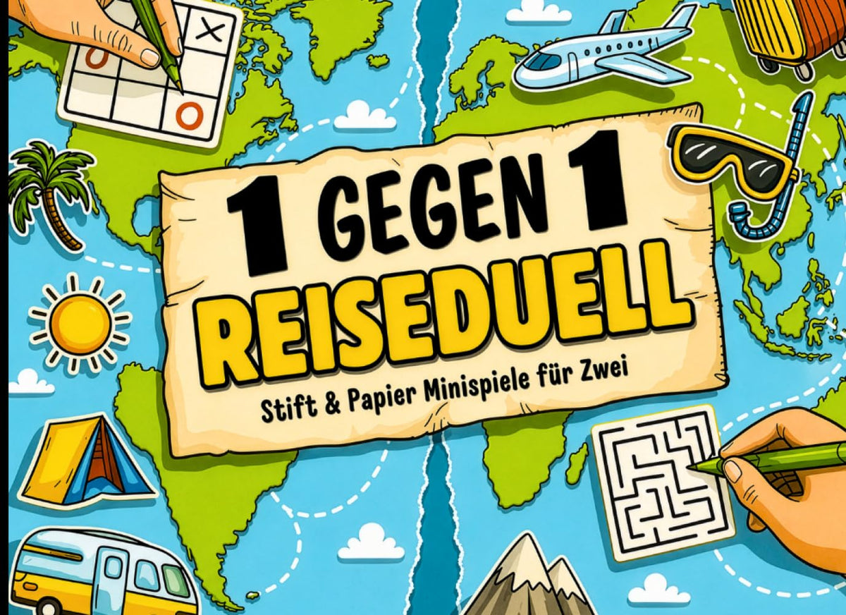 1 gegen 1 Reiseduell: Stift und Papier Minispiele für Zwei, Taschenbuch