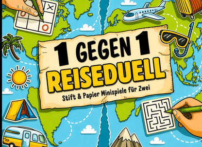 1 gegen 1 Reiseduell: Stift und Papier Minispiele für Zwei, Taschenbuch