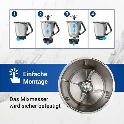 Ersatzmesser für Thermomix TM6 Küchenmaschine, Mixmesser