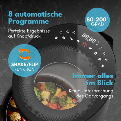 Heissluftfritteuse mit 8 Programmen (5L, 1500W)